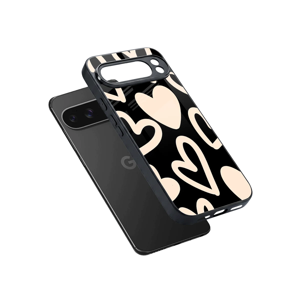 Eternal Hearts sleek google pixel 10 pro xl cover with tempered glass back and TPU edges