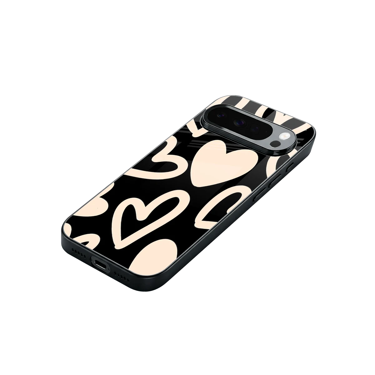 Eternal Hearts stylish phone case for google pixel 10 pro xl | glossy glass and slim fit