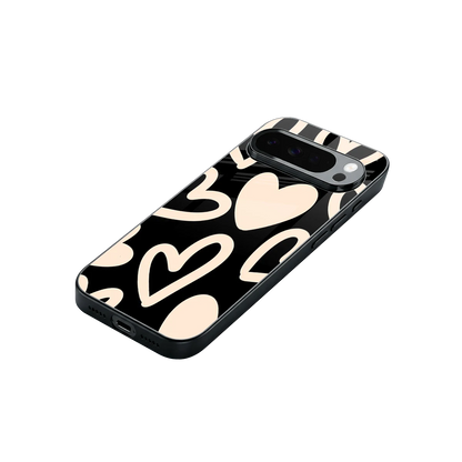 Eternal Hearts stylish phone case for google pixel 10 pro xl | glossy glass and slim fit