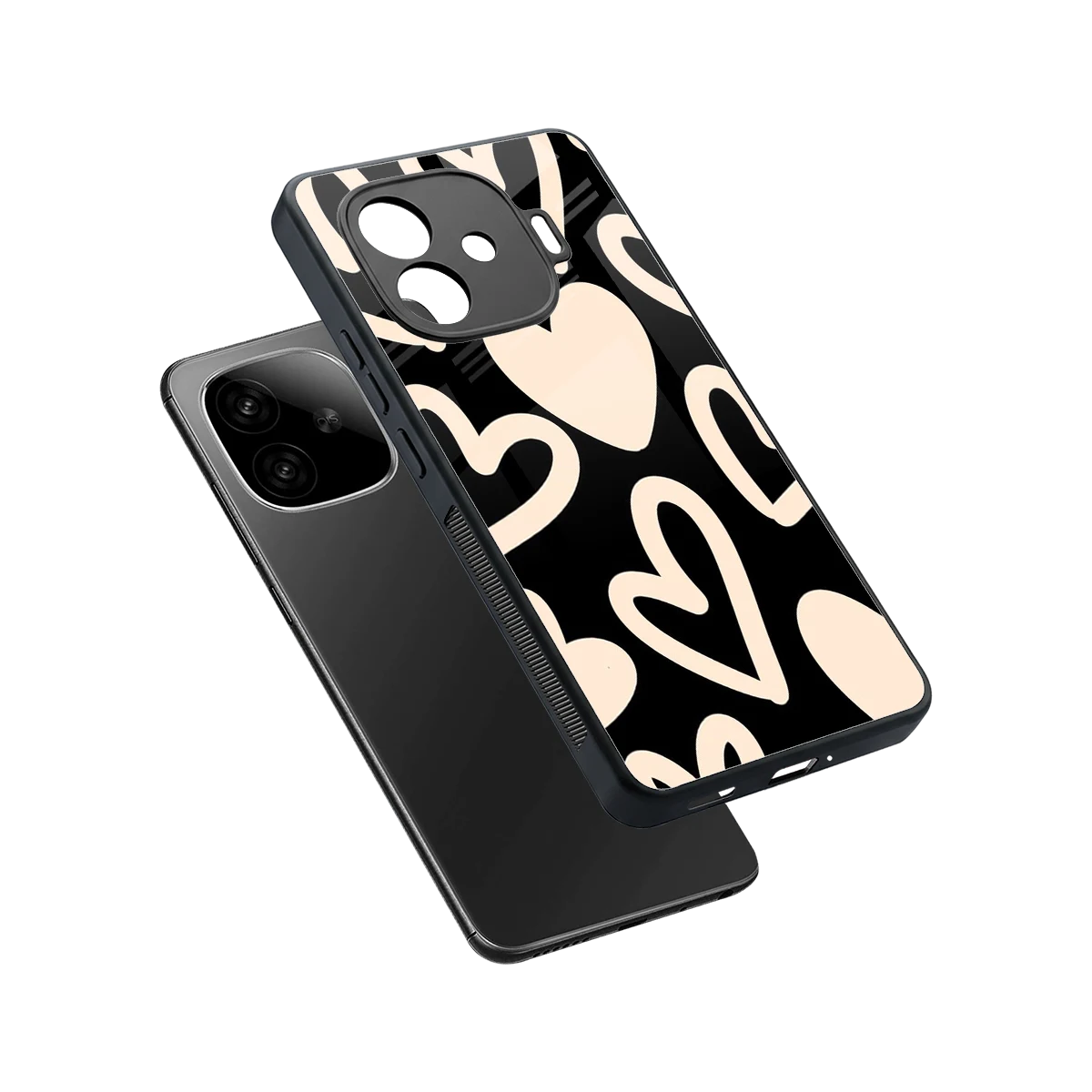 Eternal Hearts sleek iqoo neo 10r 5g cover with tempered glass back and TPU edges
