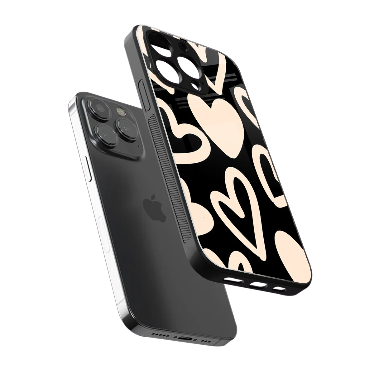 Eternal Hearts sleek iphone 13 pro cover with tempered glass back and TPU edges