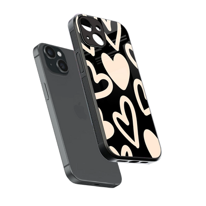 Eternal Hearts sleek iphone 14 cover with tempered glass back and TPU edges