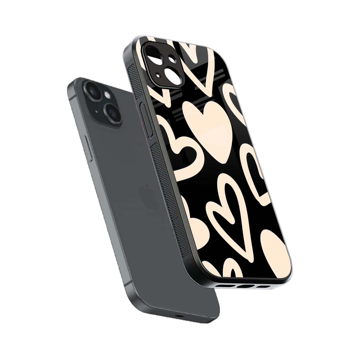 Eternal Hearts sleek iphone 15 plus cover with tempered glass back and TPU edges