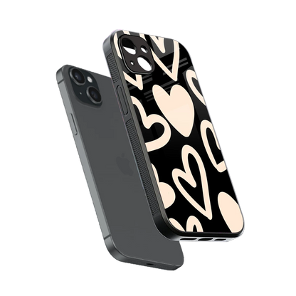 Eternal Hearts sleek iphone 14 plus cover with tempered glass back and TPU edges