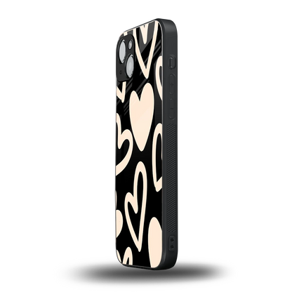 Eternal Hearts iphone 15 plus mobile cover | shockproof glass phone case