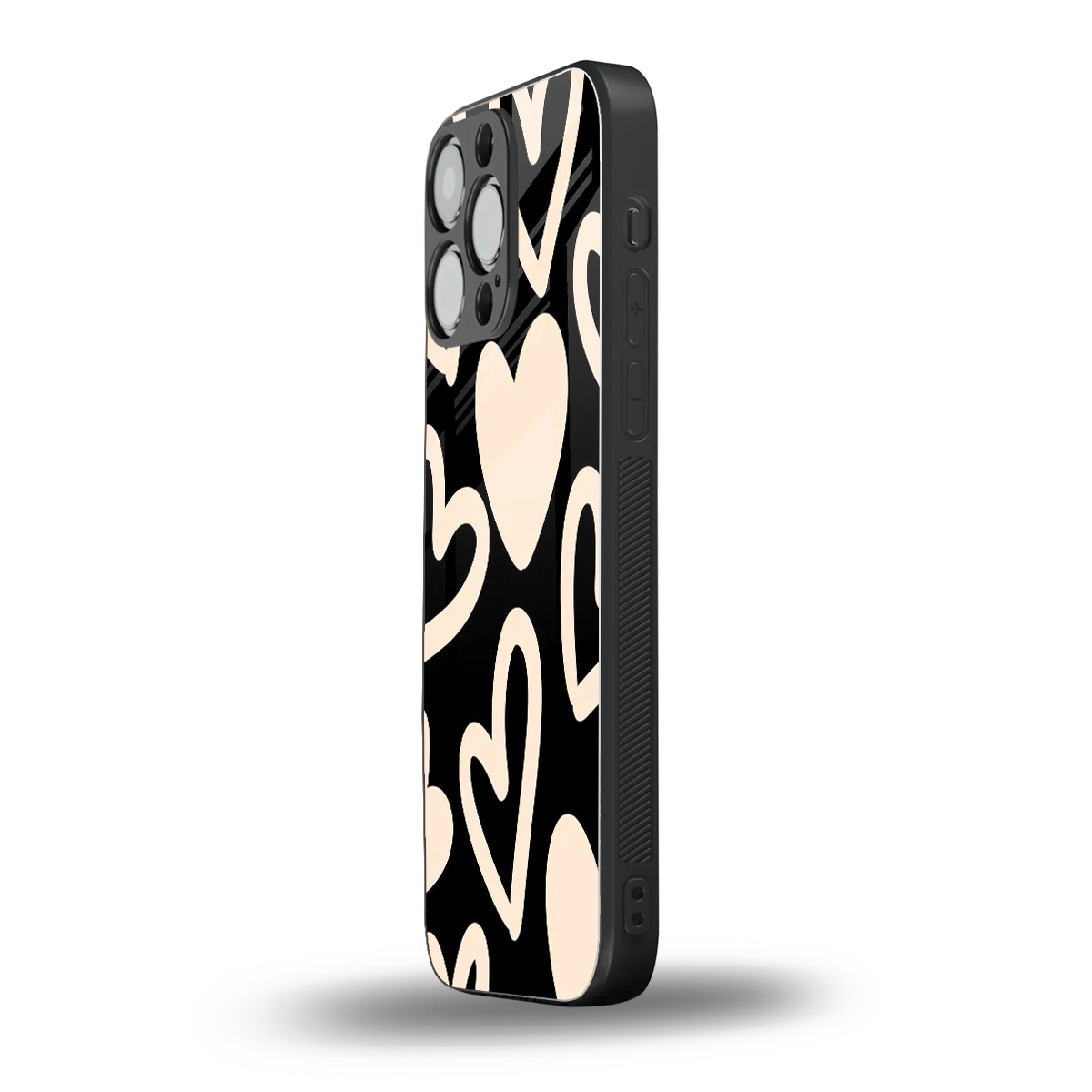Eternal Hearts iphone 15 pro max mobile cover | shockproof glass phone case