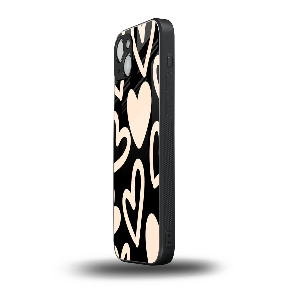 Eternal Hearts iphone 15 mobile cover | shockproof glass phone case