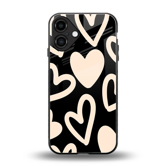 Eternal Hearts back phone cover | glass case for iphone 16 plus