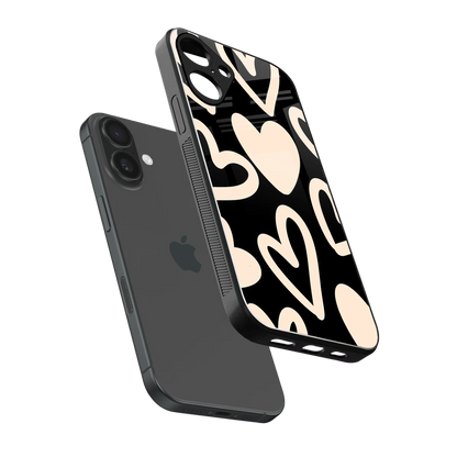 Eternal Hearts sleek iphone 16 plus cover with tempered glass back and TPU edges
