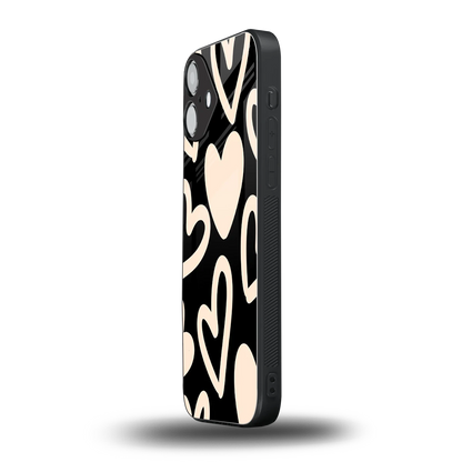 Eternal Hearts iphone 16 plus mobile cover | shockproof glass phone case