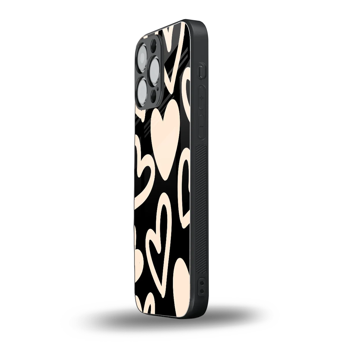 Eternal Hearts iphone 16 pro max mobile cover | shockproof glass phone case