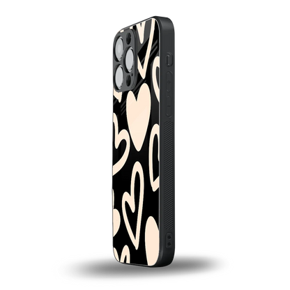 Eternal Hearts iphone 16 pro max mobile cover | shockproof glass phone case