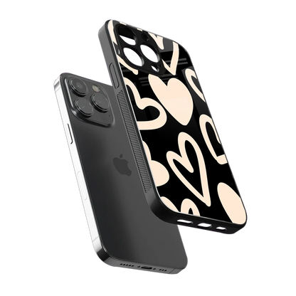 Eternal Hearts iphone xs mobile cover | shockproof glass phone case