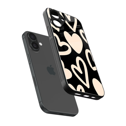 Eternal Hearts sleek iPhone 16 cover with tempered glass back and TPU edges