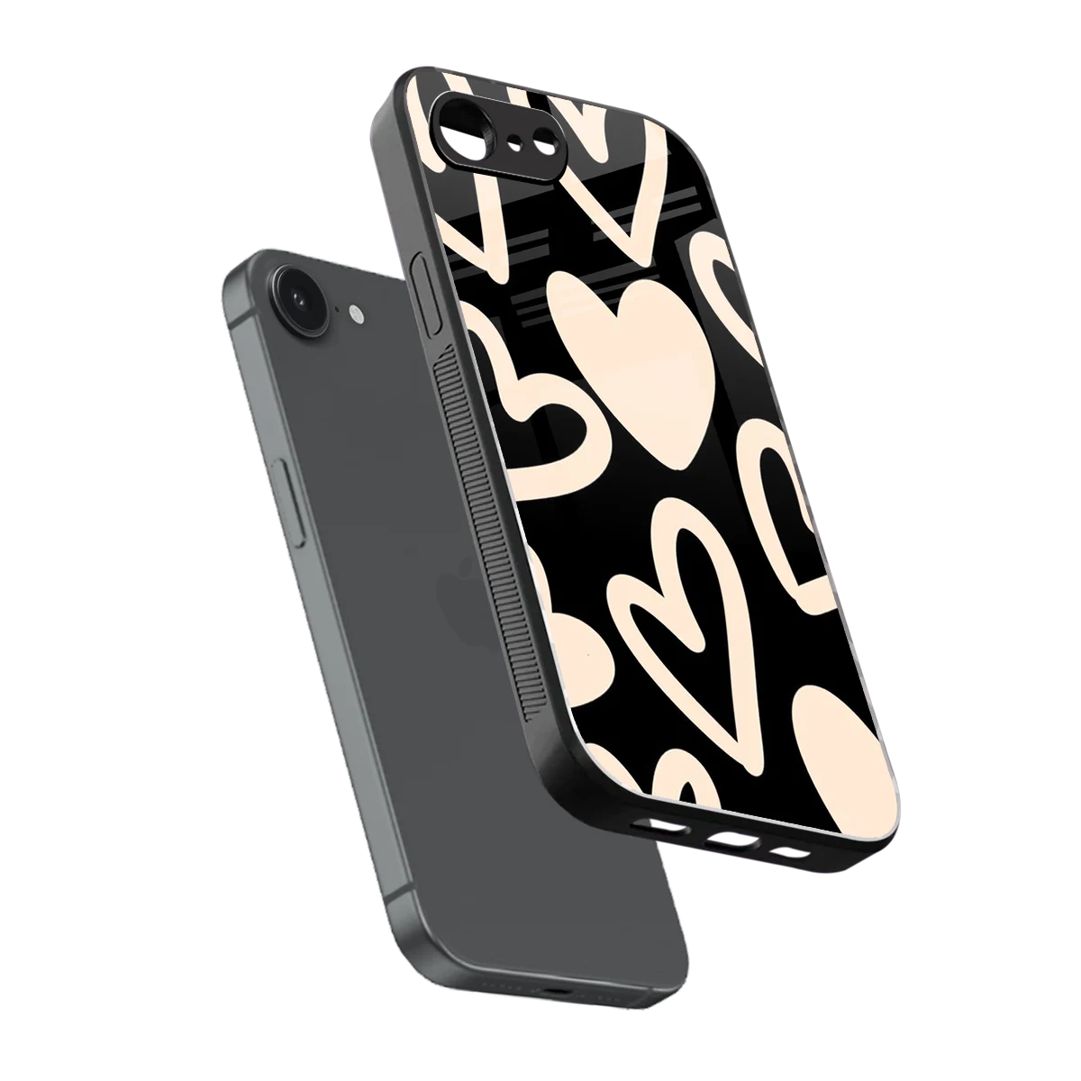 Eternal Hearts sleek iphone 16e cover with tempered glass back and TPU edges