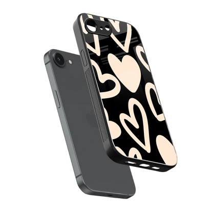 Eternal Hearts sleek iphone 16e cover with tempered glass back and TPU edges