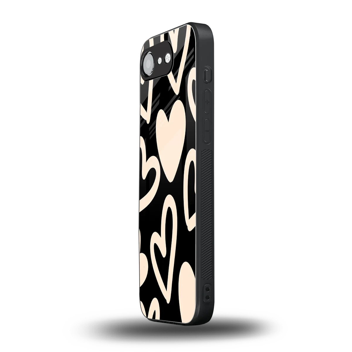 Eternal Hearts iphone 16e mobile cover | shockproof glass phone case