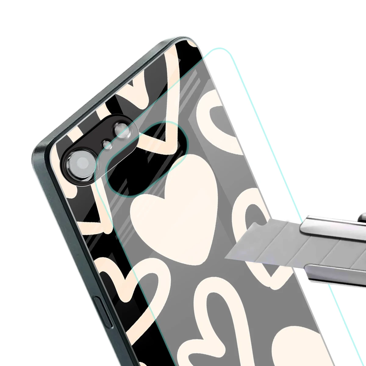 Eternal Hearts stylish phone case for iphone 17e | glossy glass and slim fit