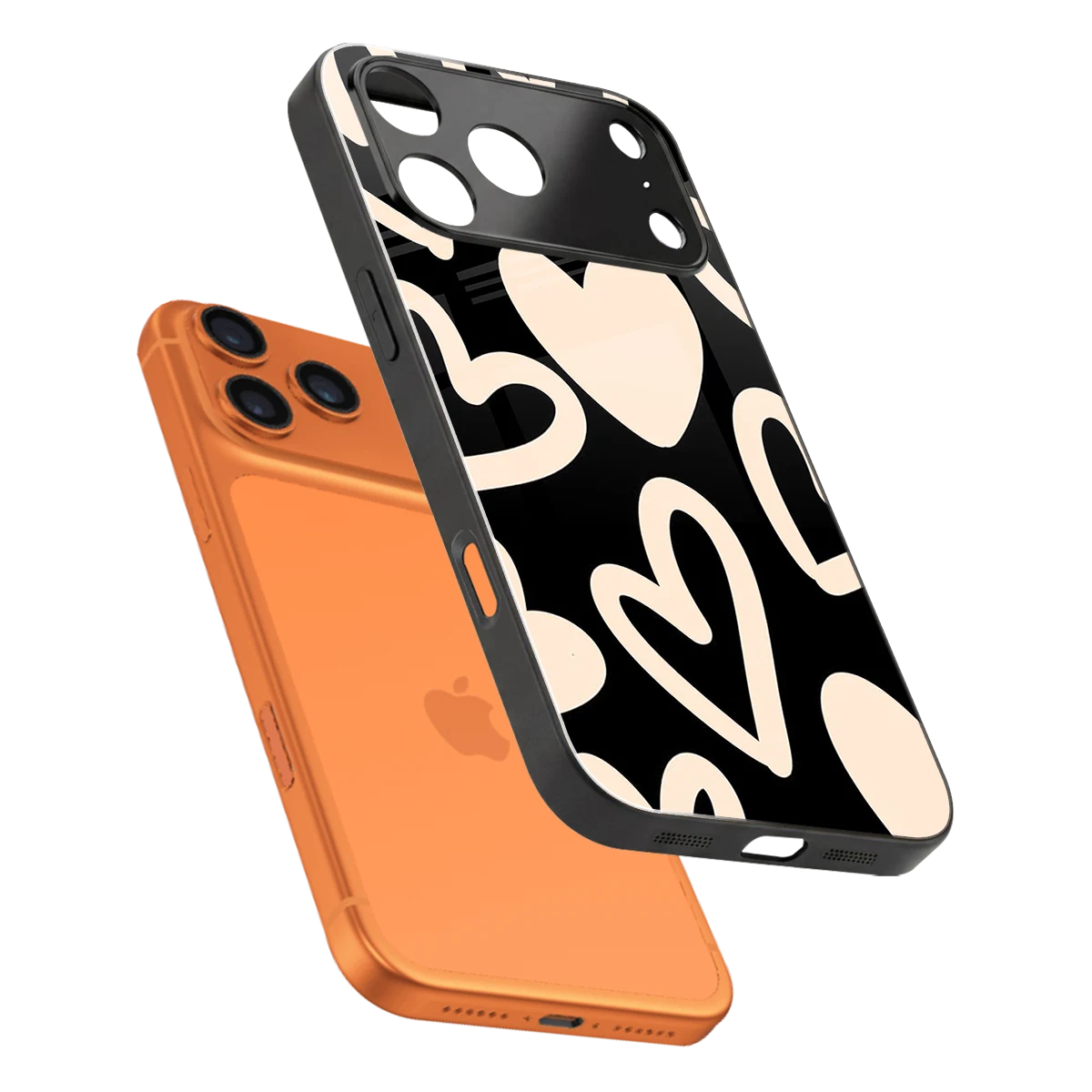 Eternal Hearts sleek iphone 17 pro cover with tempered glass back and TPU edges