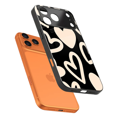 Eternal Hearts sleek iphone 17 pro max cover with tempered glass back and TPU edges