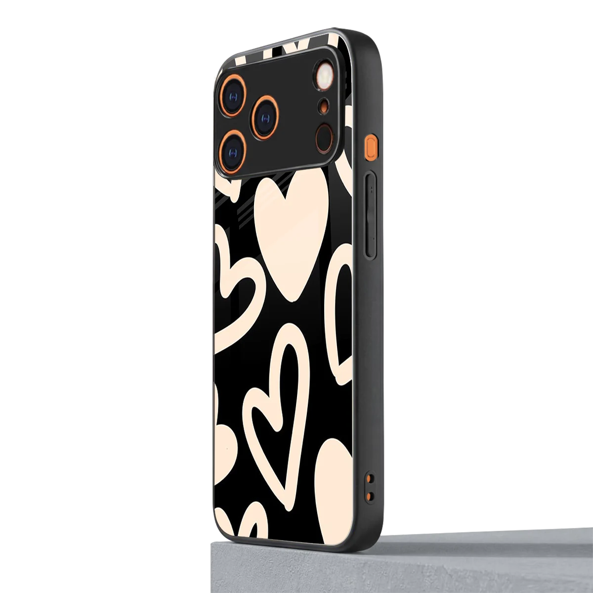 Eternal Hearts iphone 17 pro max mobile cover | shockproof glass phone case