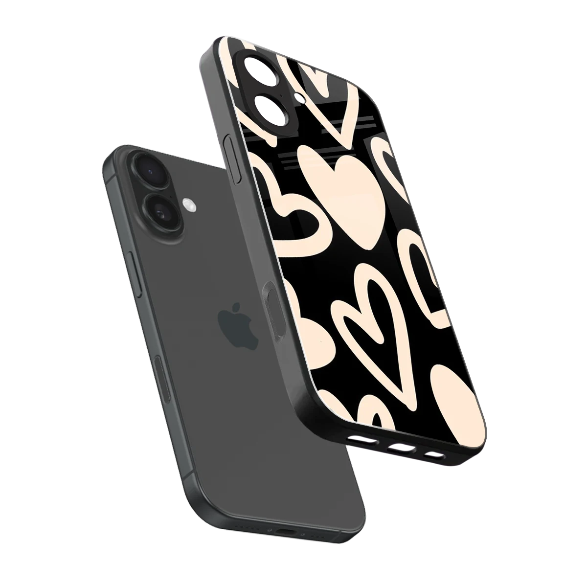 Eternal Hearts sleek iphone 17 cover with tempered glass back and TPU edges