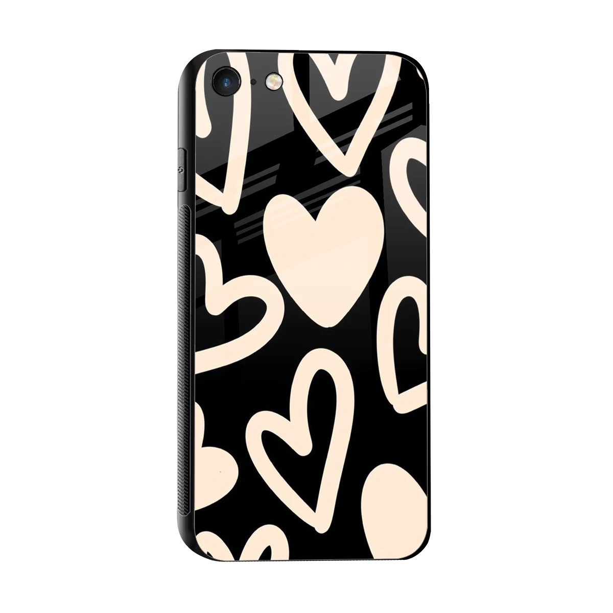 Eternal Hearts sleek iphone 7 cover with tempered glass back and TPU edges