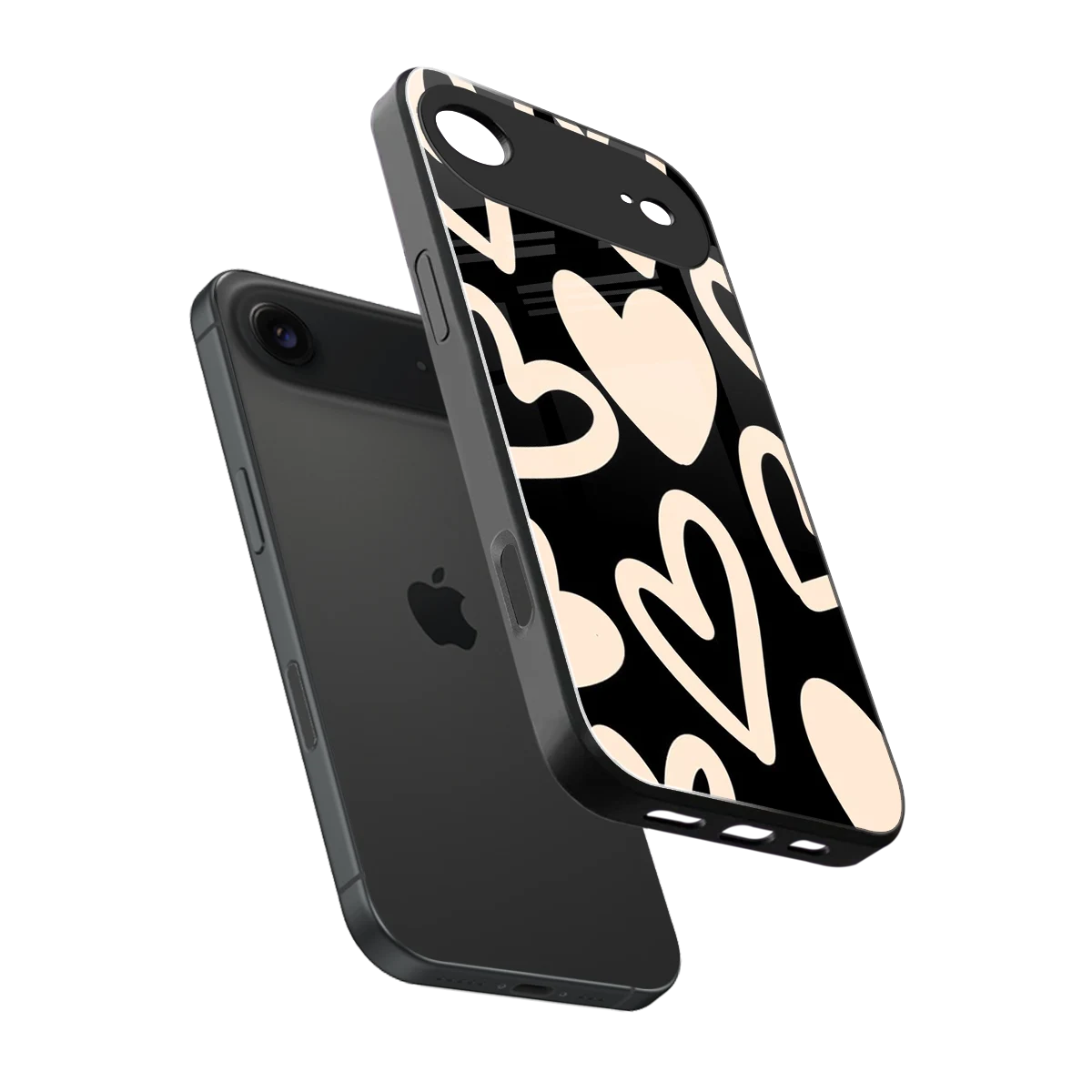 Eternal Hearts sleek iphone air cover with tempered glass back and TPU edges