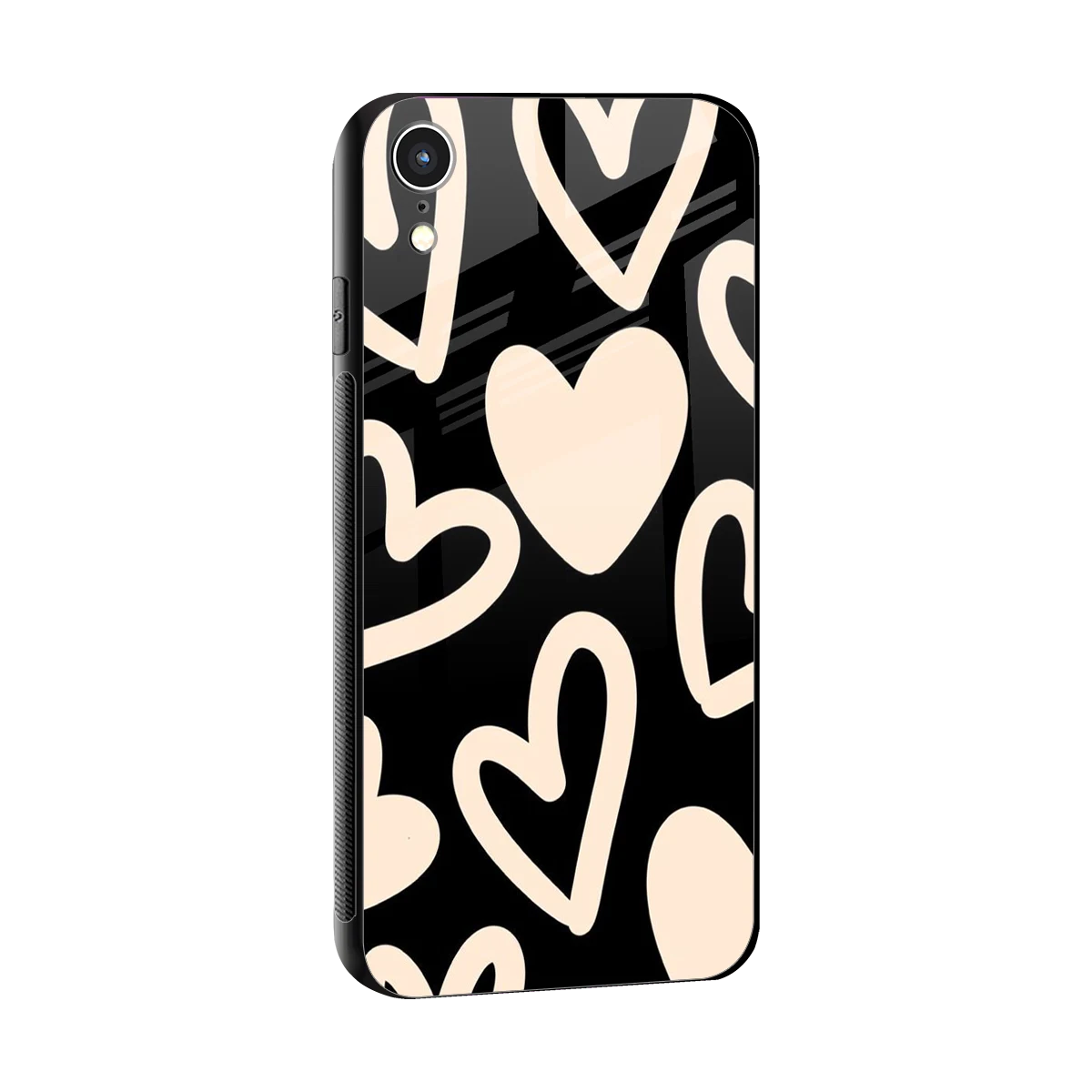 Eternal Hearts sleek iphone xr cover with tempered glass back and TPU edges