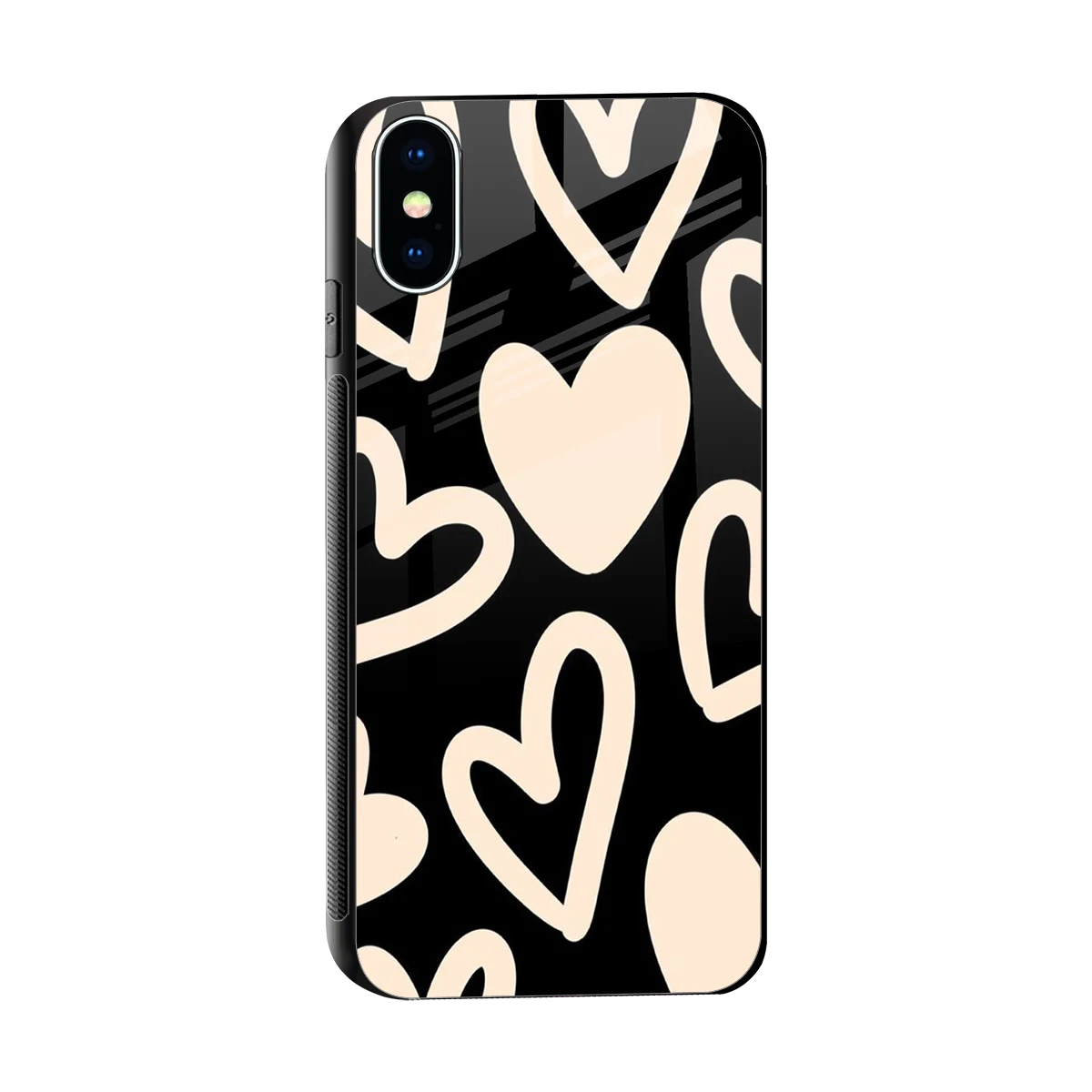 Eternal Hearts sleek iphone xs cover with tempered glass back and TPU edges
