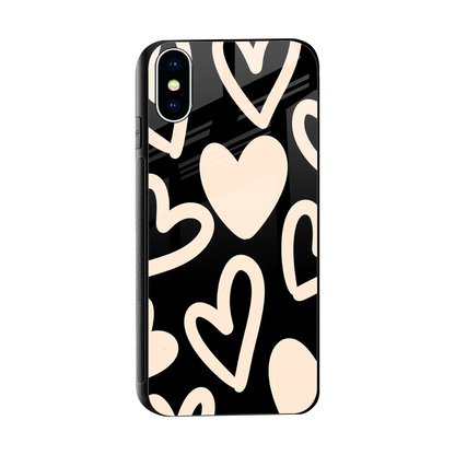 Eternal Hearts sleek iphone xs cover with tempered glass back and TPU edges