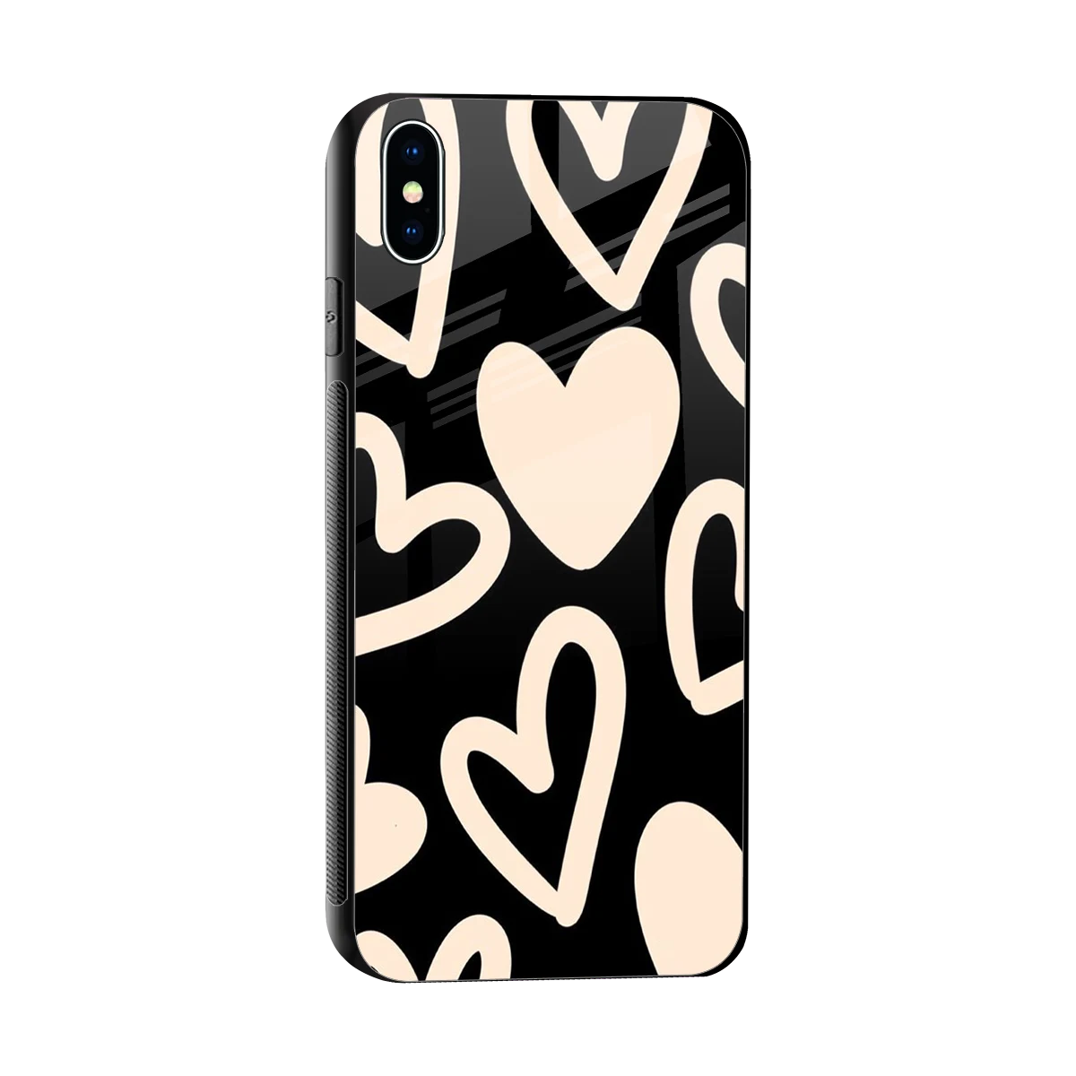 Eternal Hearts sleek iphone xs max cover with tempered glass back and TPU edges