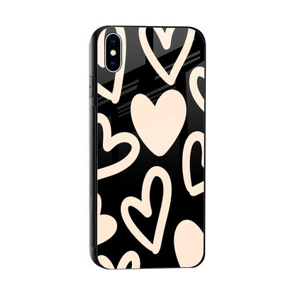 Eternal Hearts sleek iphone xs max cover with tempered glass back and TPU edges