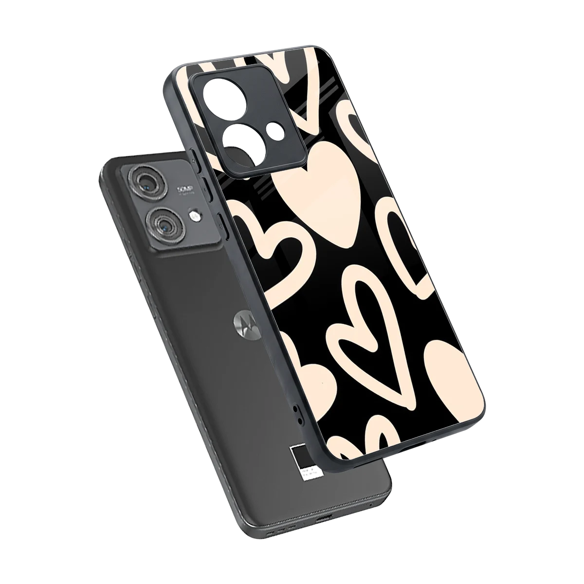 Eternal Hearts sleek motorola edge 40 neo 5g cover with tempered glass back and TPU edges