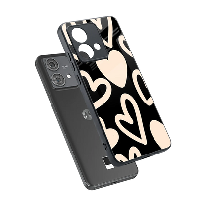 Eternal Hearts sleek motorola edge 40 neo 5g cover with tempered glass back and TPU edges
