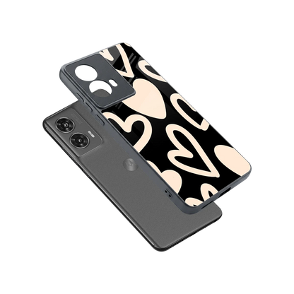 Eternal Hearts sleek motorola edge 50 fusion cover with tempered glass back and TPU edges
