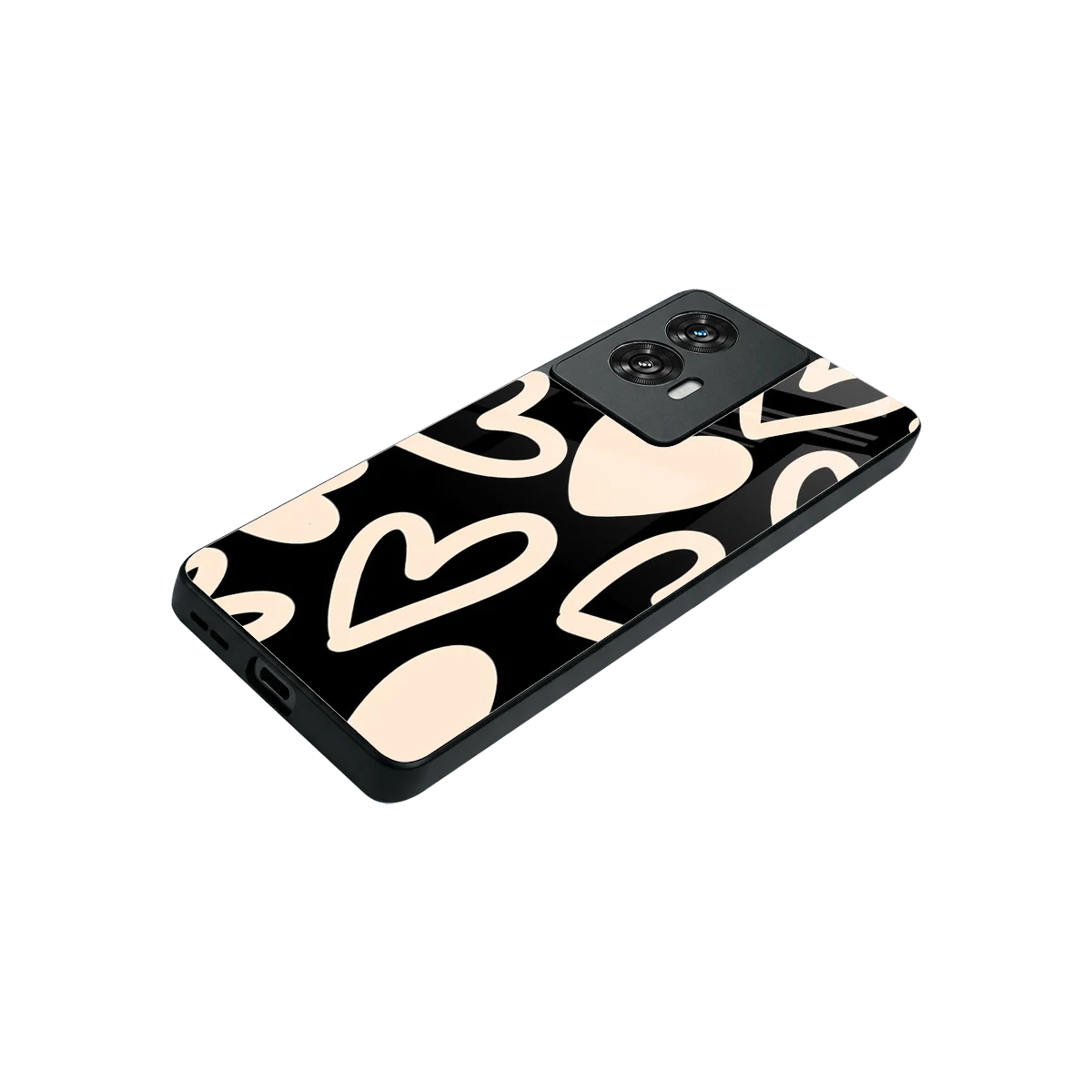Eternal Hearts stylish phone case for motorola edge 50 fusion | glossy glass and slim fit