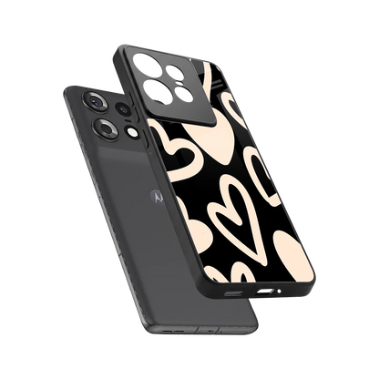Eternal Hearts sleek motorola edge 50 pro cover with tempered glass back and TPU edges