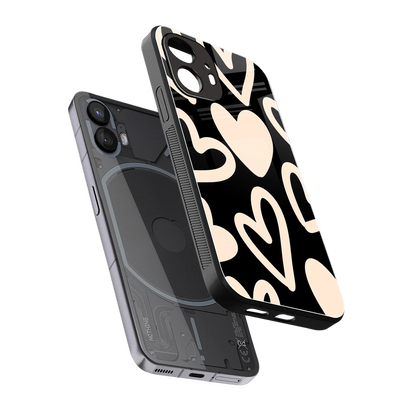 Eternal Hearts sleek nothing phone 2 cover with tempered glass back and TPU edges