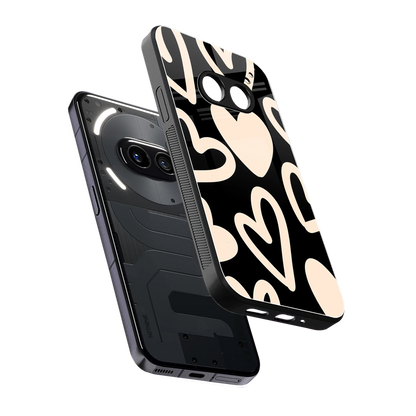 Eternal Hearts sleek nothing phone 2a cover with tempered glass back and TPU edges