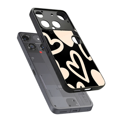 Eternal Hearts sleek nothing phone 3 cover with tempered glass back and TPU edges
