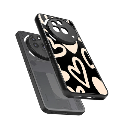 Eternal Hearts sleek nothing phone 3a pro cover with tempered glass back and TPU edges