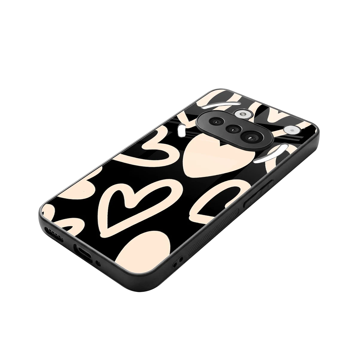 Eternal Hearts stylish phone case for nothing phone 3a | glossy glass and slim fit