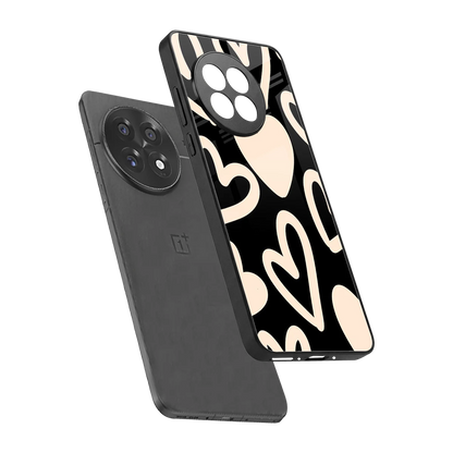 Eternal Hearts sleek oneplus 13r cover with tempered glass back and TPU edges
