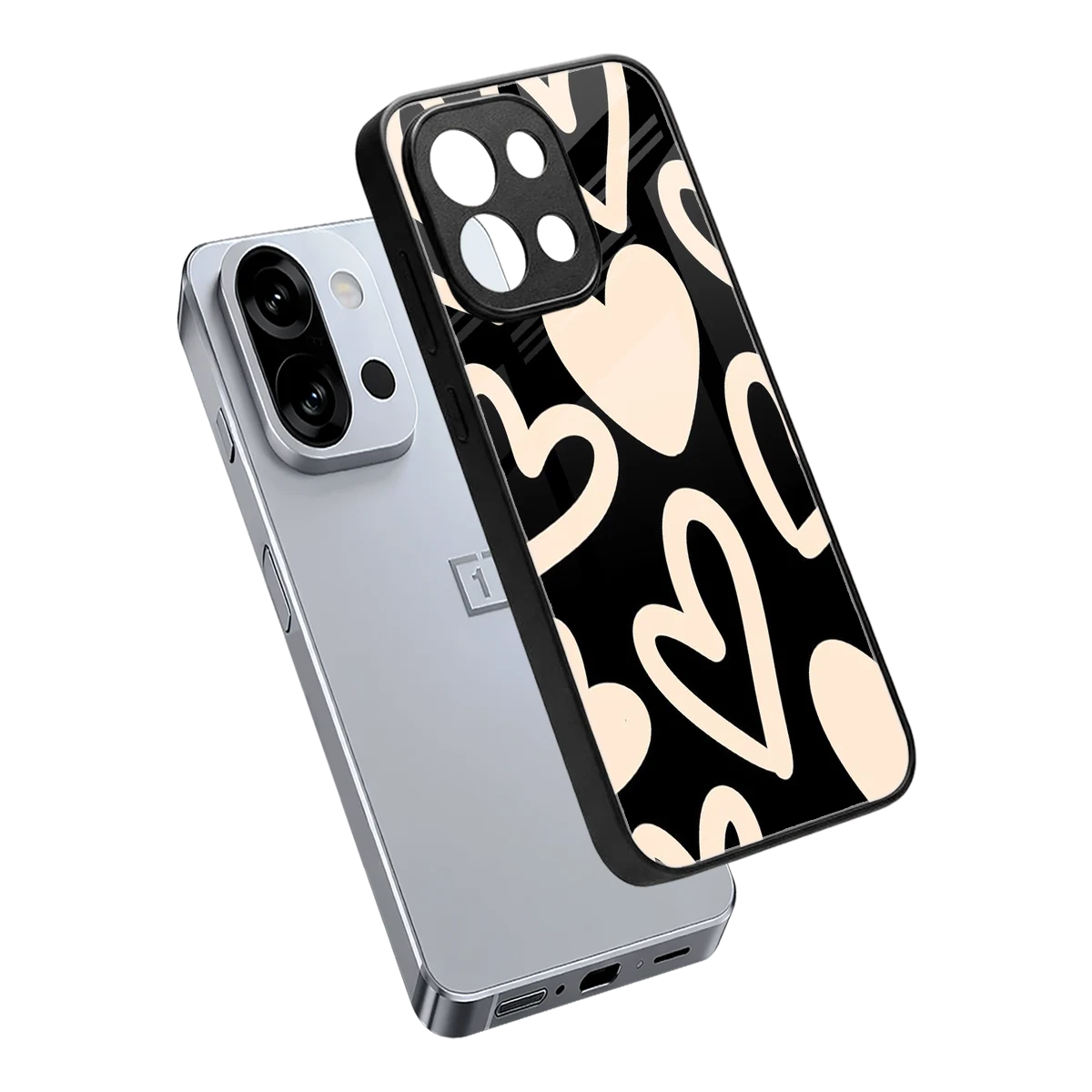 Eternal Hearts sleek oneplus 13s cover with tempered glass back and TPU edges