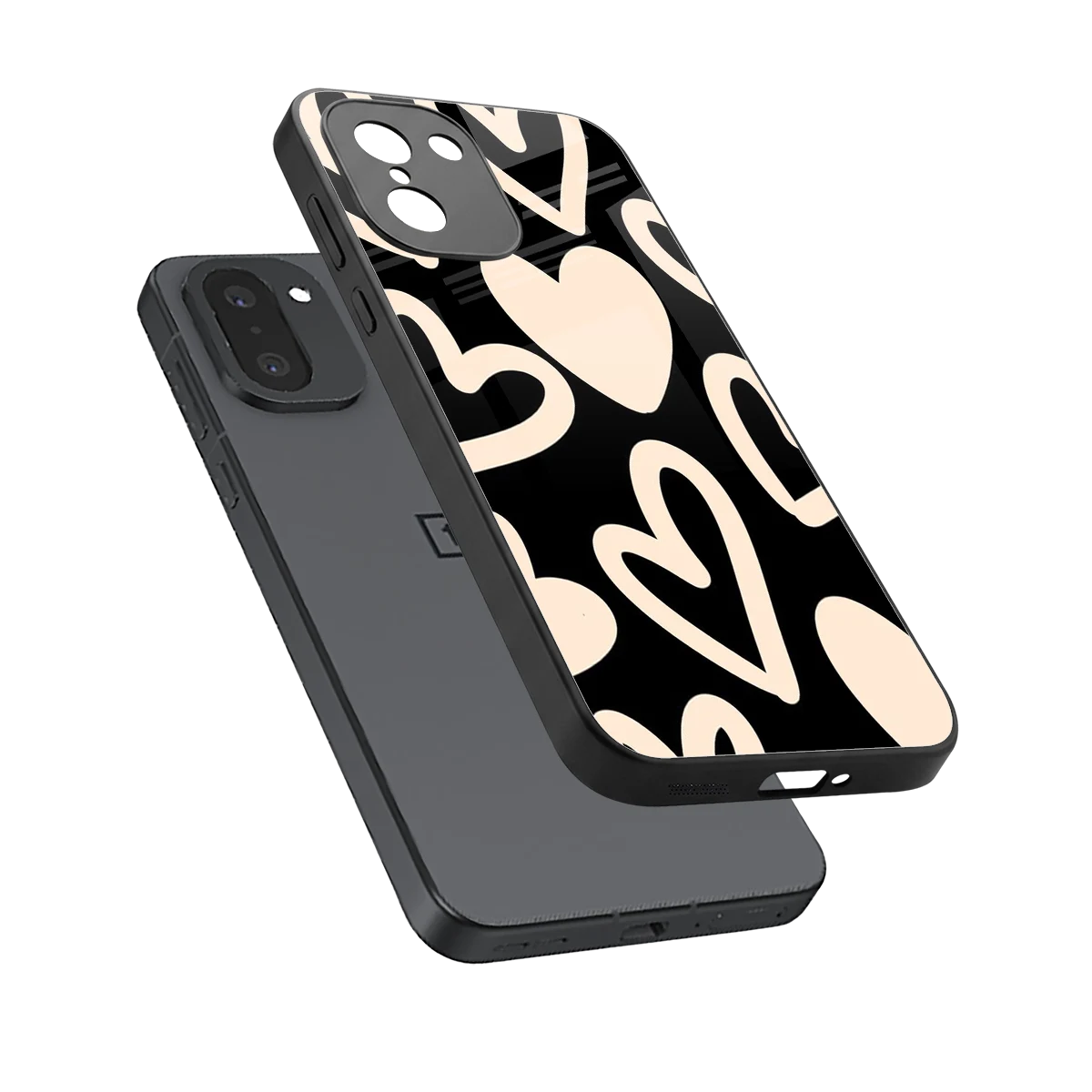 Eternal Hearts sleek oneplus 15r cover with tempered glass back and TPU edges