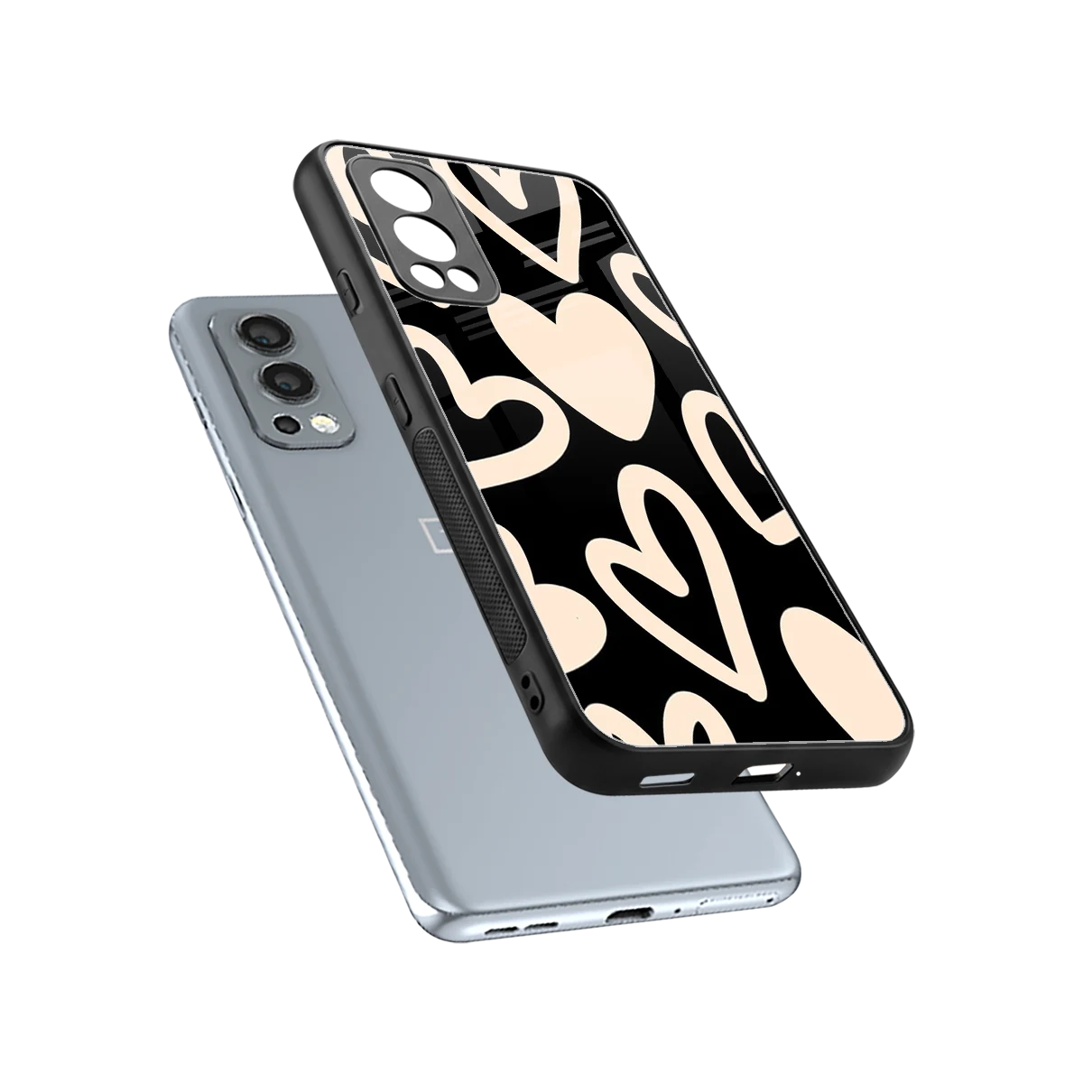 Eternal Hearts sleek oneplus nord 2 cover with tempered glass back and TPU edges
