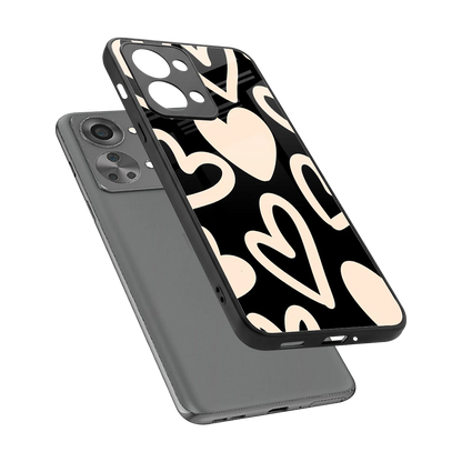 Eternal Hearts sleek oneplus nord 2t cover with tempered glass back and TPU edges