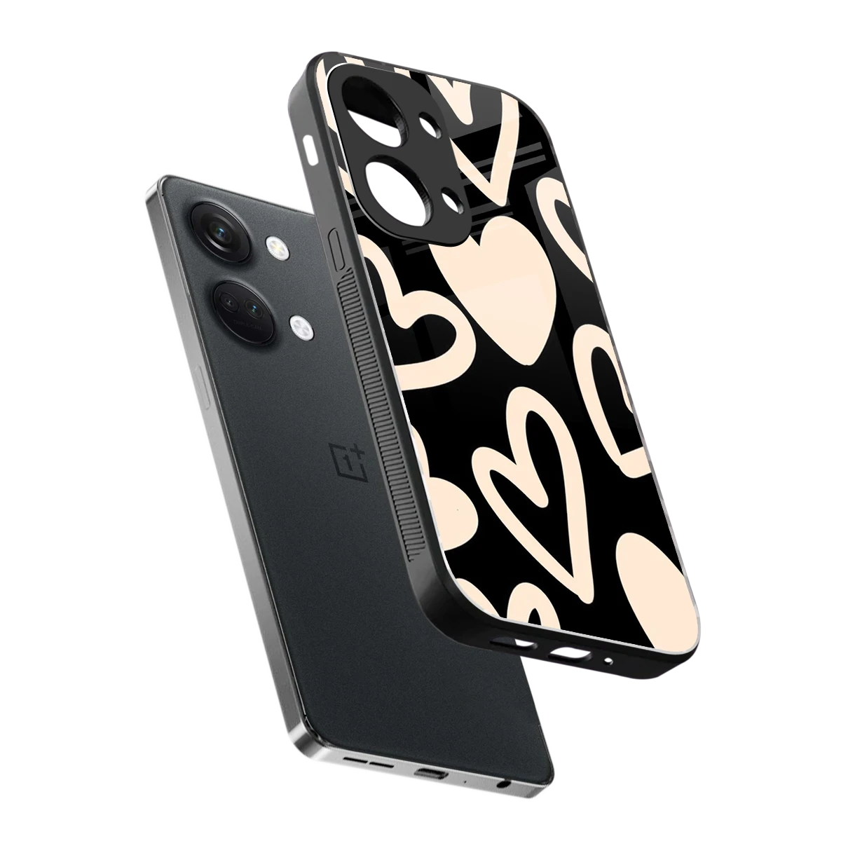 Eternal Hearts sleek oneplus nord 3 cover with tempered glass back and TPU edges