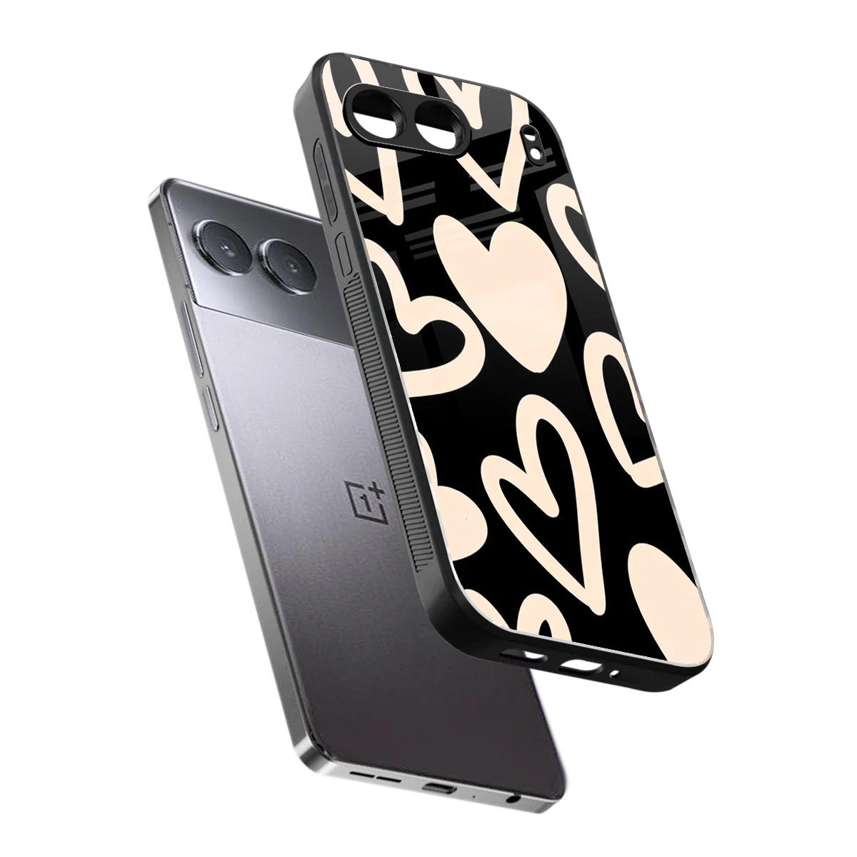Eternal Hearts sleek oneplus nord 4 cover with tempered glass back and TPU edges